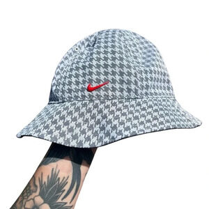 Nike Gray Houndstooth Hat with Red Logo